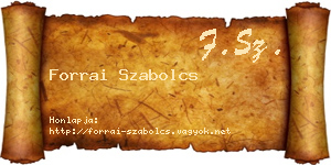 Forrai Szabolcs névjegykártya