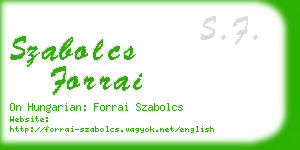 szabolcs forrai business card